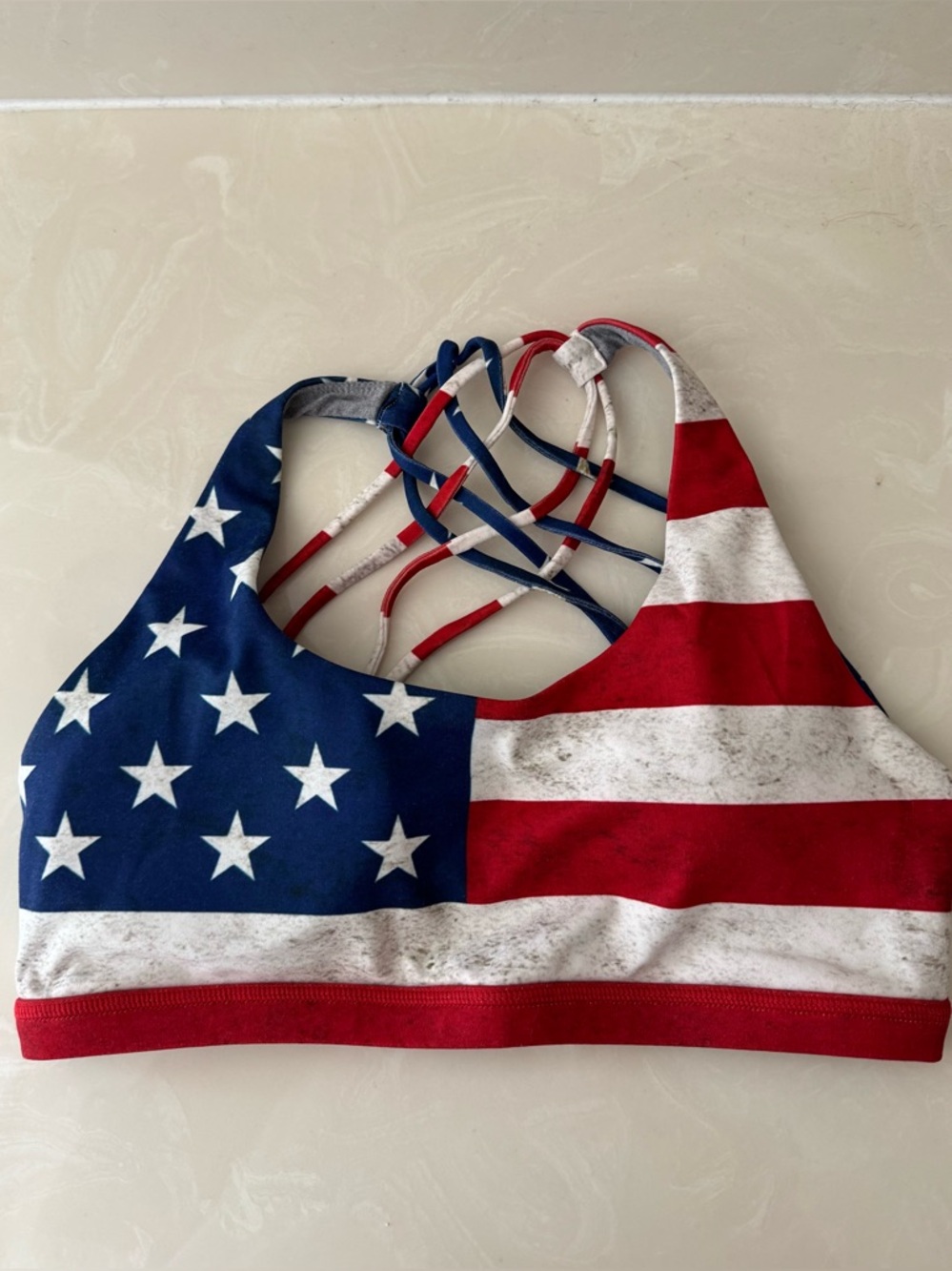 Born Primitive Red, White & Blue Strappy Sports Bra